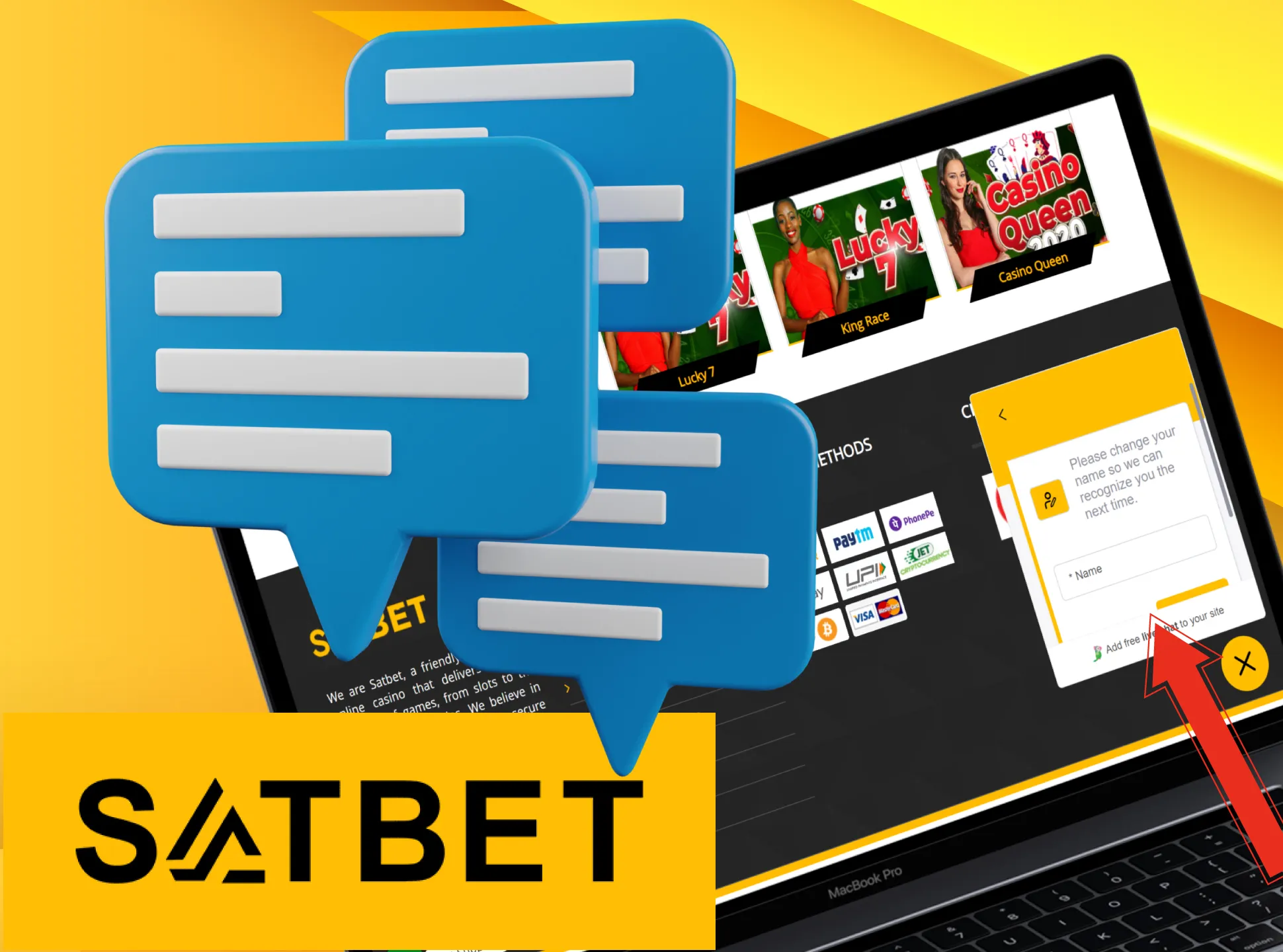 Fill all fields of Satbet feedback form for sending it.