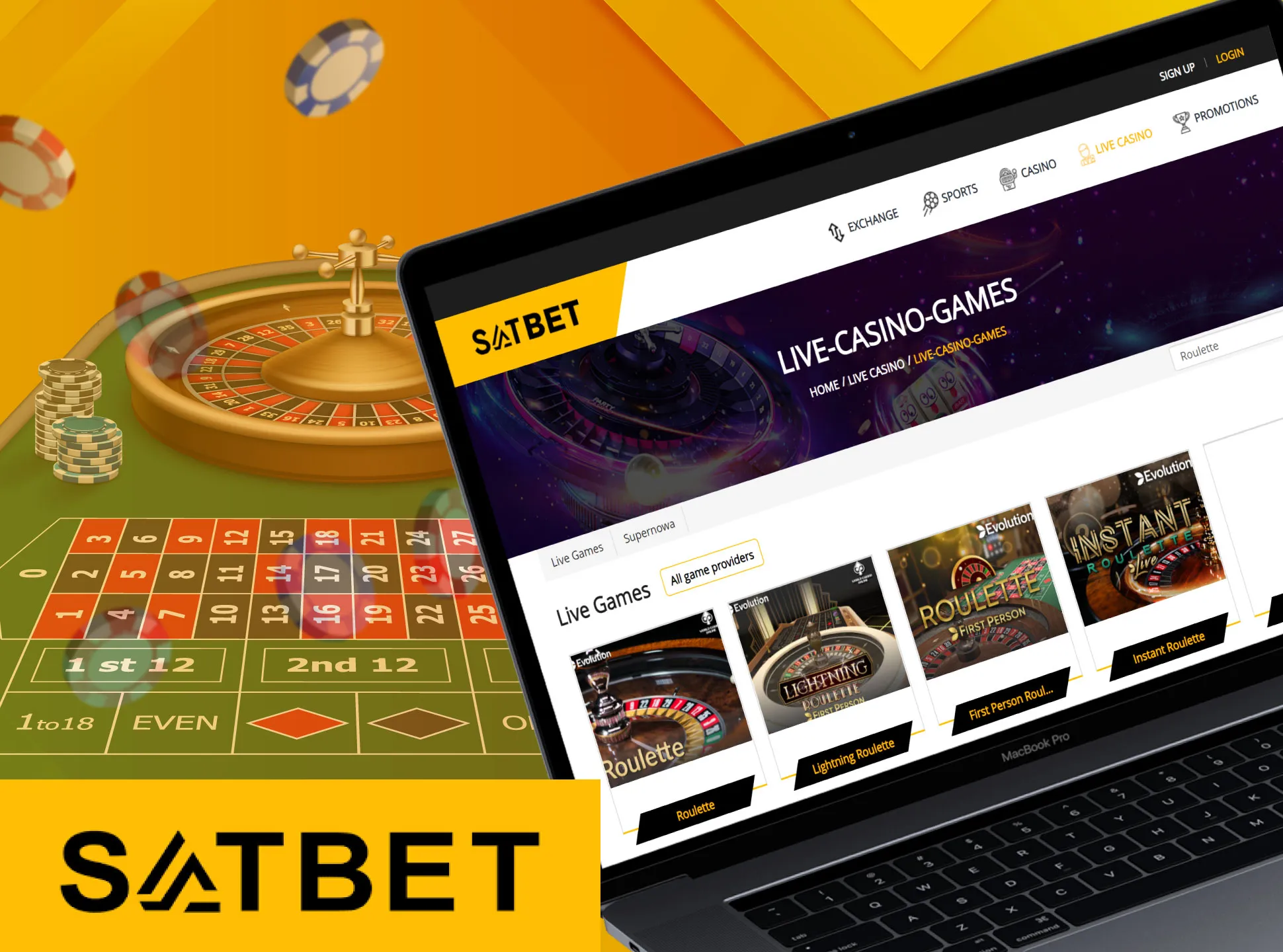 Spin Roulette and win money in the Satbet casino.