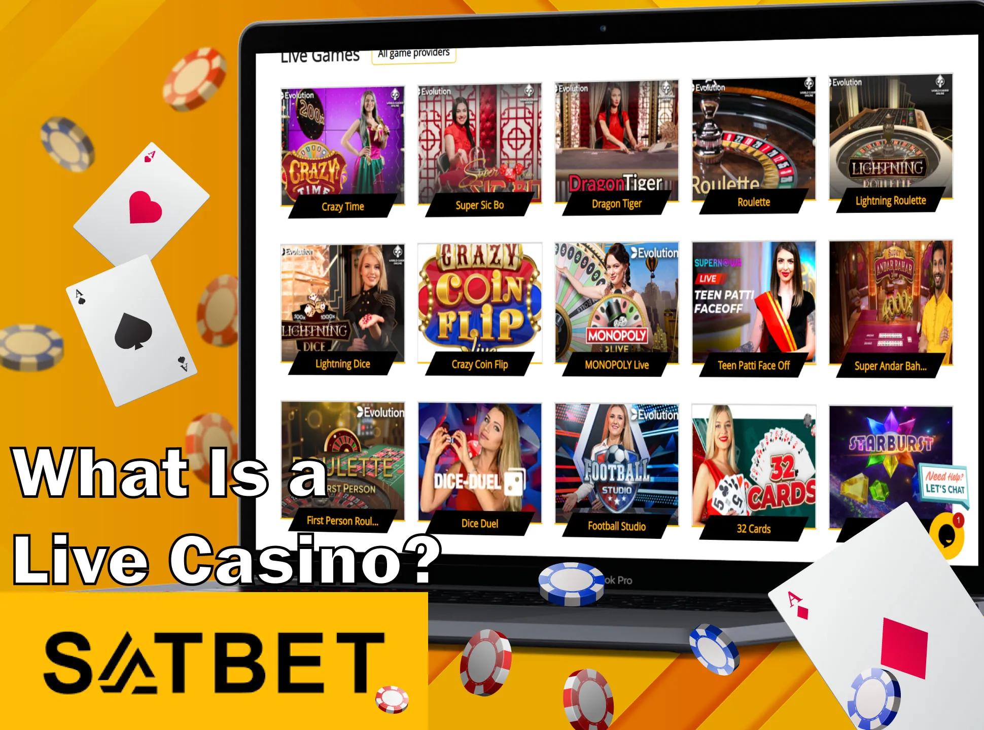 Learn more about Satbet live casino by searching for your favorite games.