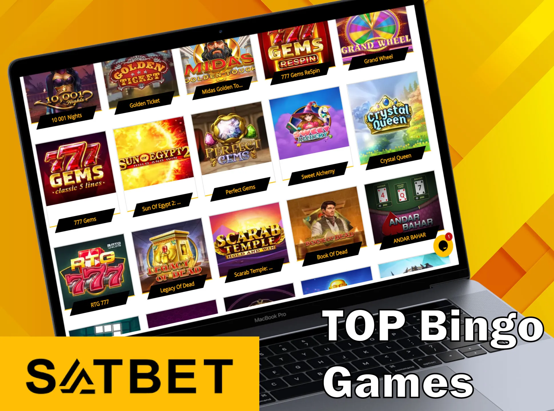 Search for your favorite Bingo games in the Satbet casino.