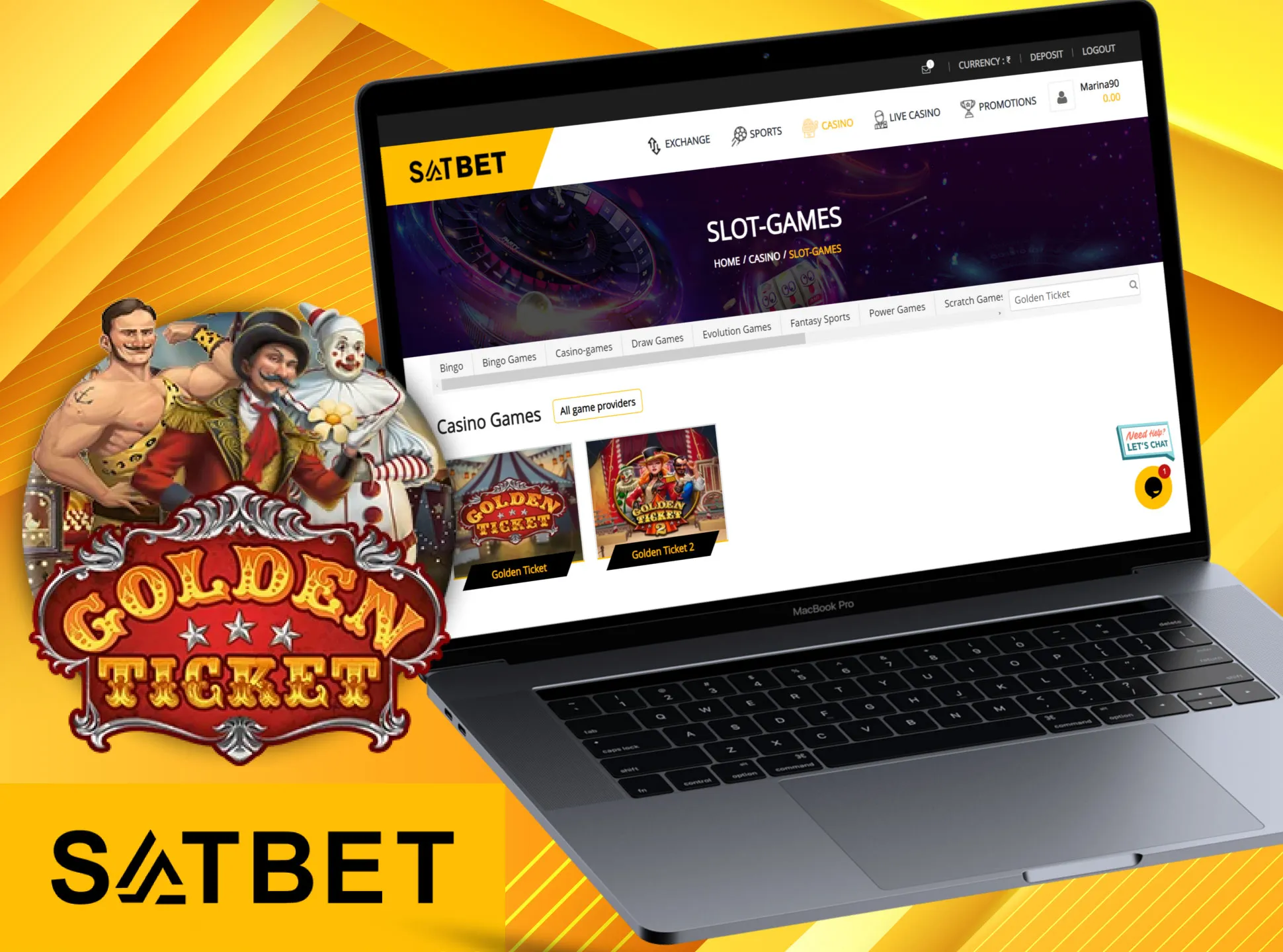 Win your golden ticket in Golden Ticket slots at the Satbet.