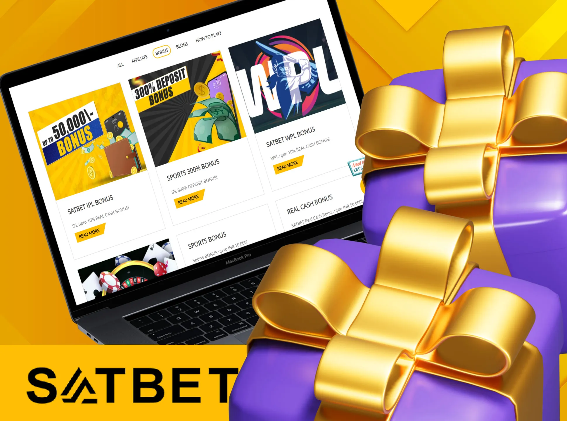 You can use the bonus to increase your profit from gambling on Satbet.