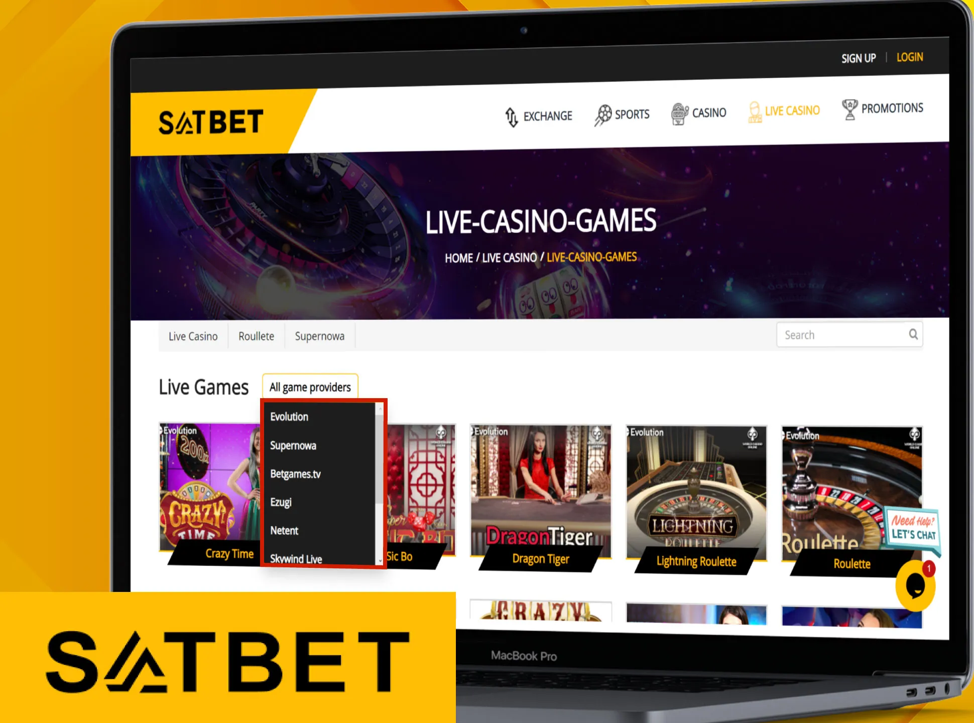 On Satbet you find games of the best casino providers.