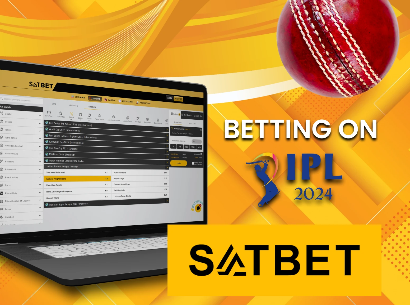 Choose the IPL 2024 event for betting on Satbet.