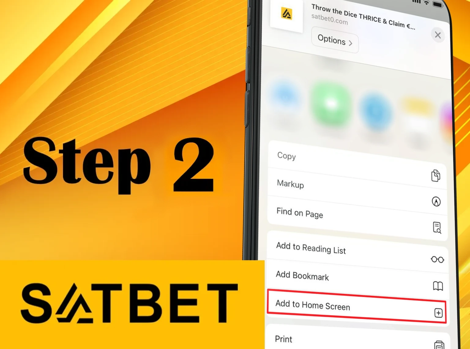 Install Satbet app shortcut on your home screen.