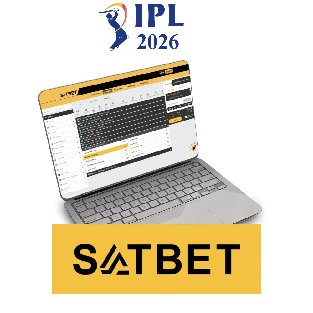 Place bets on IPL 2026 from Satbet.
